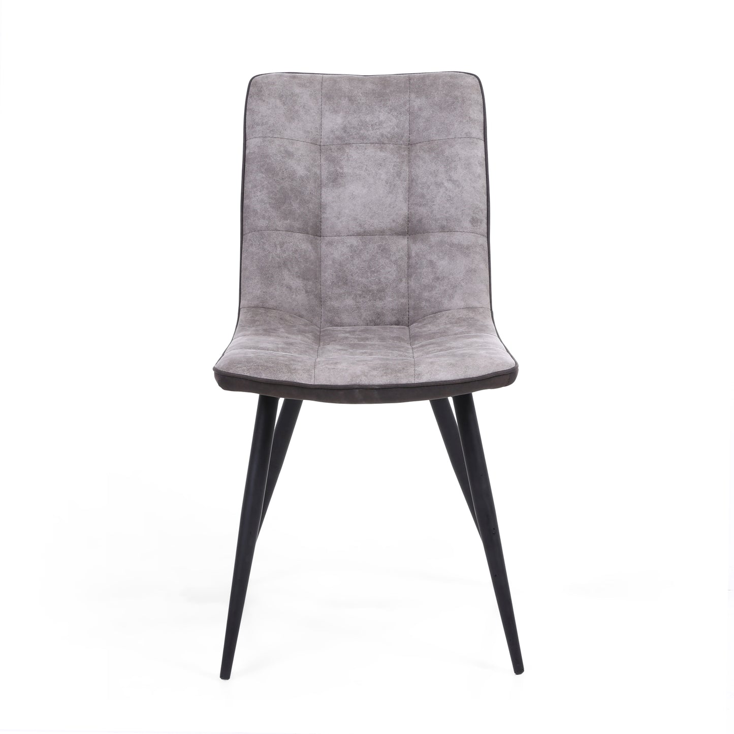 Light Grey 2 Tone Suede Dining Chair Black Legs
