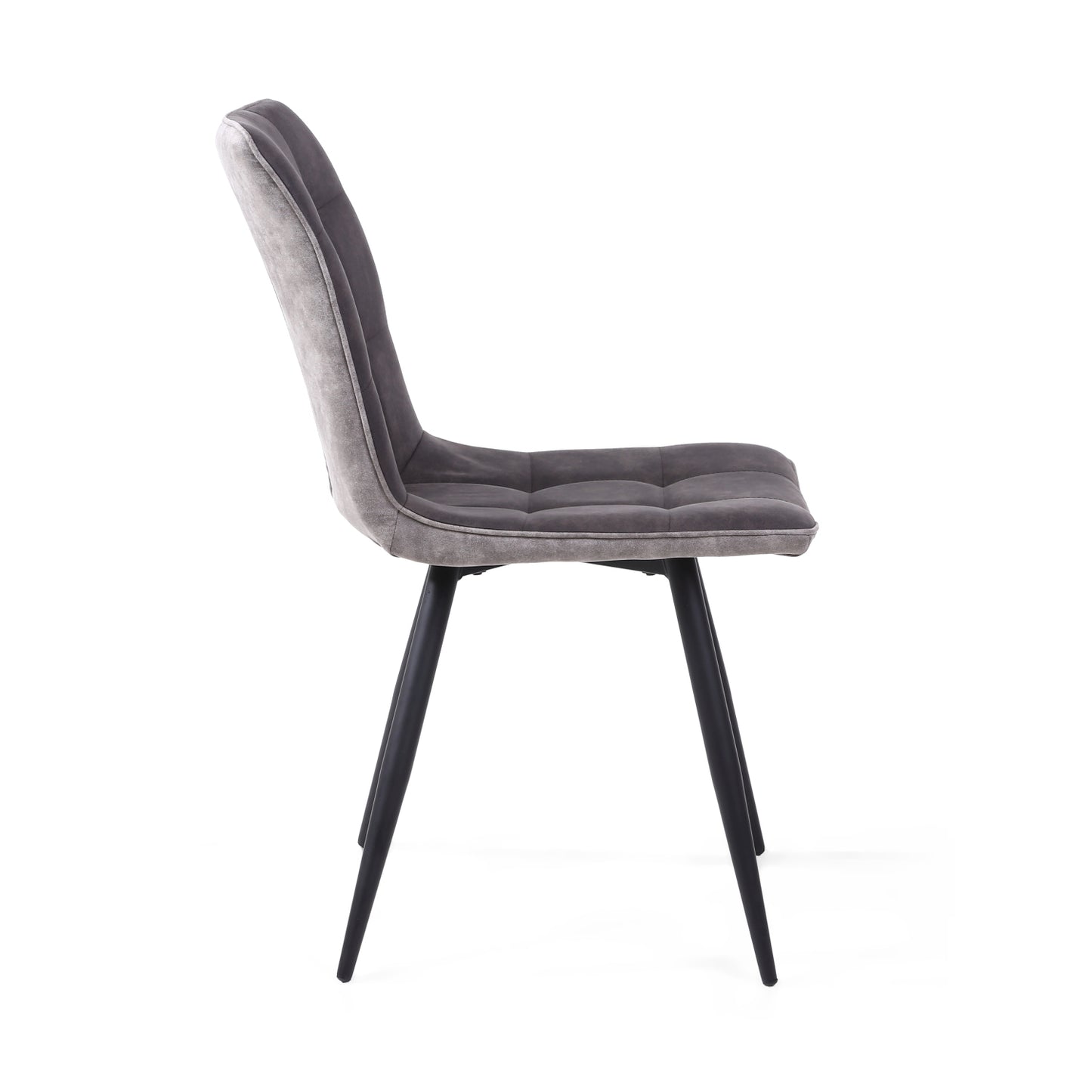 Dark Grey 2 Tone Suede Dining Chair Black Legs
