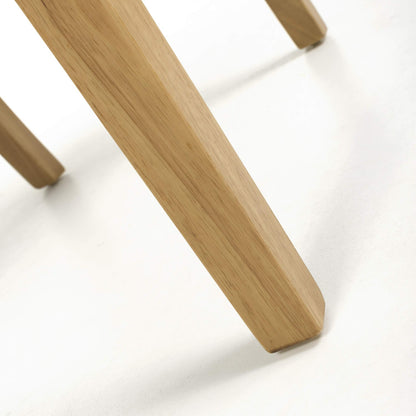 Tweed Oatmeal Fabric Dining Chair with Wooden Legs