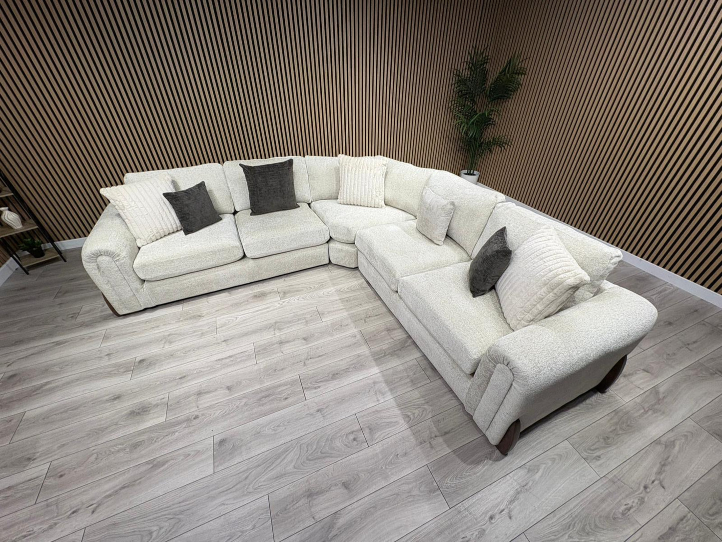 Sofology Marble Arch Style 2 Corner 2 Large Fabric Corner Sofa, Stone - RRP £3,129