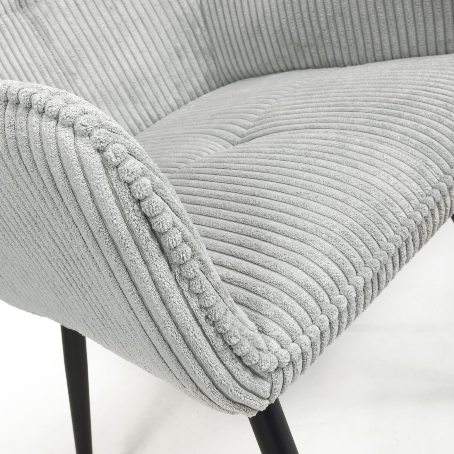 Denver Corduroy Light Grey Dining Chair