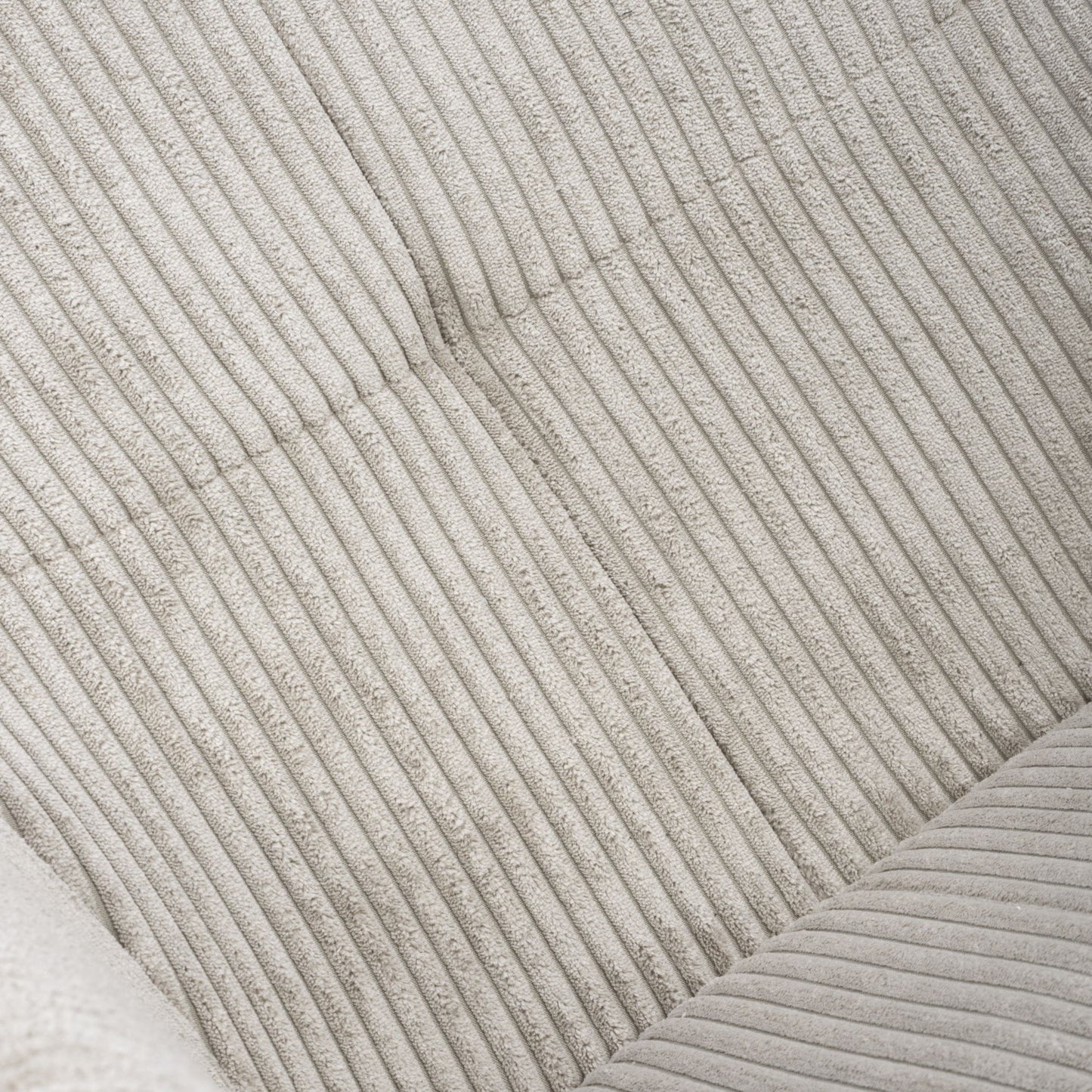 Mink Cream Corduroy Fabric Dining Chair Black Metal Legs