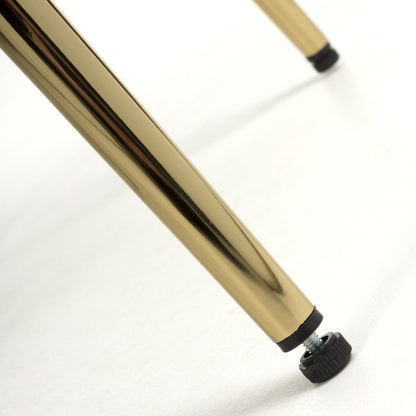 Mink Chenille Effect Fabric Dining Chair Gold Metal Legs