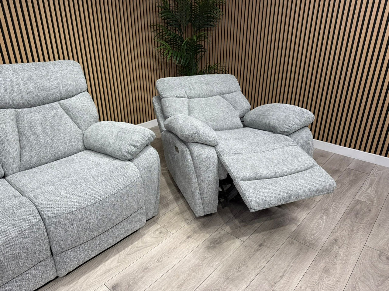 Havana Fabric 3 Seater + Armchair Power Recliner Sofa Set - RRP £3398