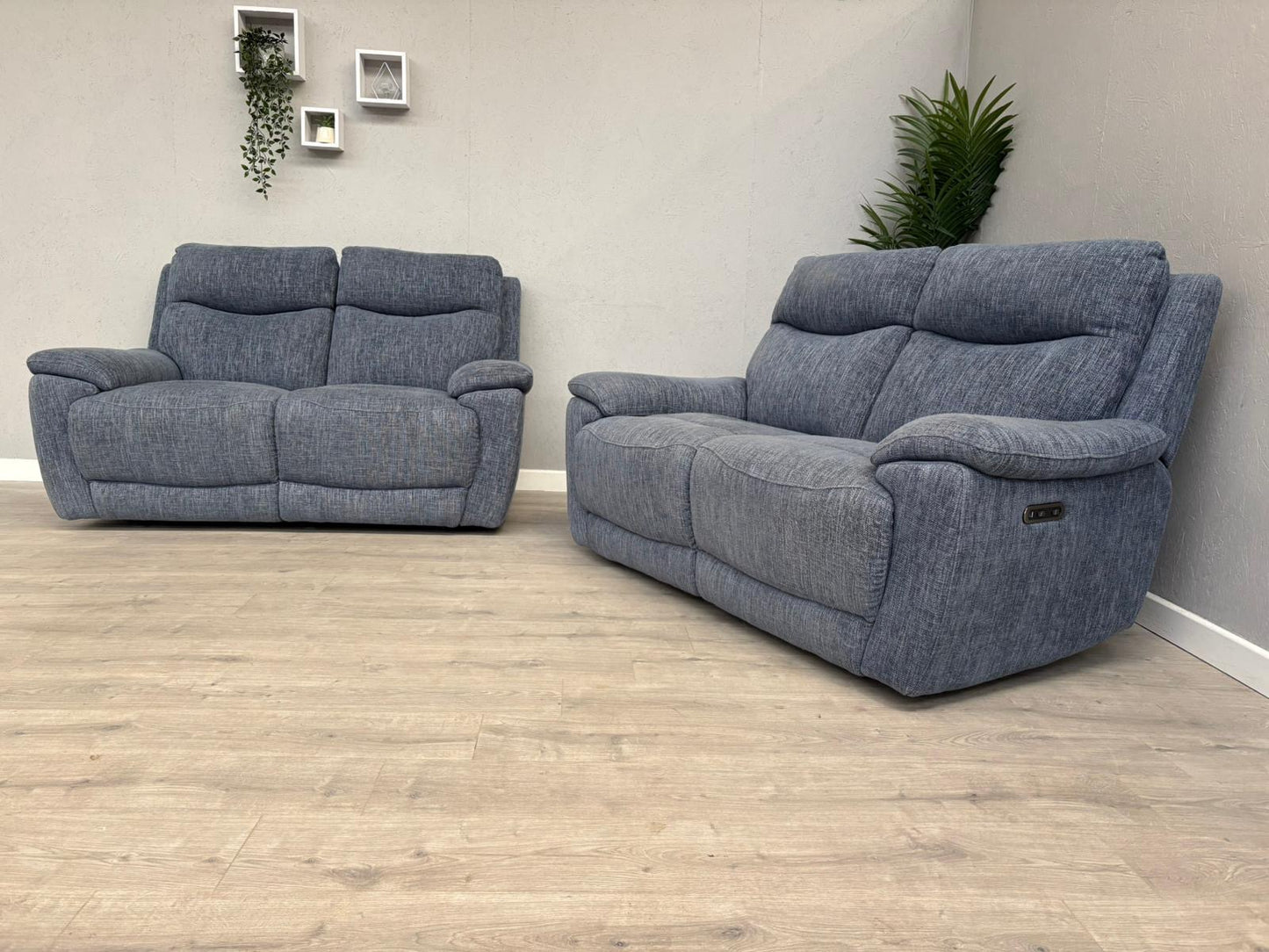 Furniture Village SLOANE Fabric 2+2 Seater Power Recliners - RRP £1950
