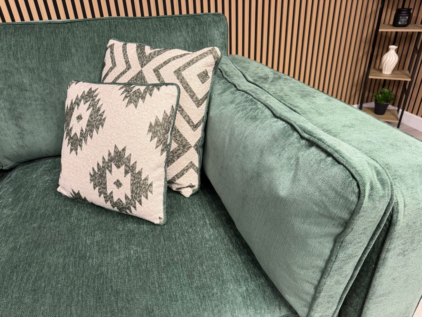 Sofology CAVALLI Style Fabric Open Chaise LHF Corner Sofa + Footstool - RRP £5398