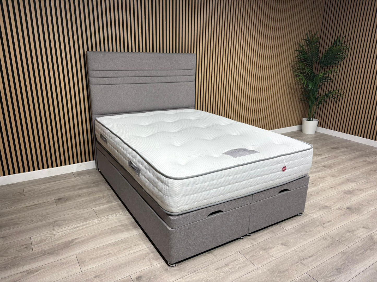Platinum 1500 Ottoman Divan Bed Set + Headboard. Available in all sizes