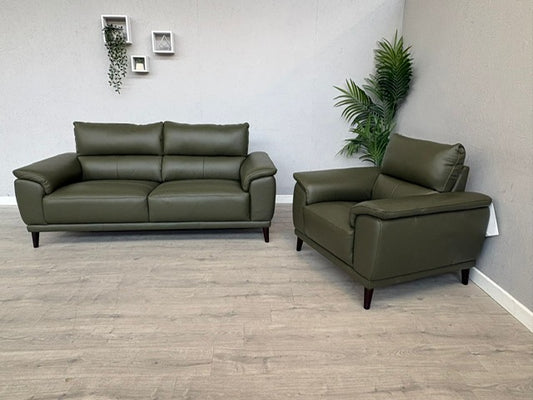 Furniture Village - Morgan 3 Seater + Armchair Leather Sofa Set RRP £2790