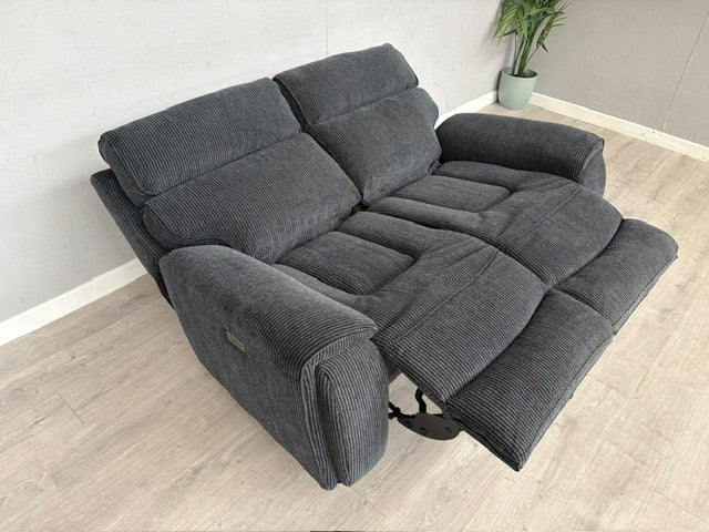 Atlanta - Fabric 2 Seater Sofa with Power Recliners, Coda Black - RRP £1079