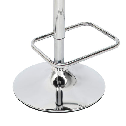 Mink Leather Effect Adjustable Swivel Bar Stool Chrome Base