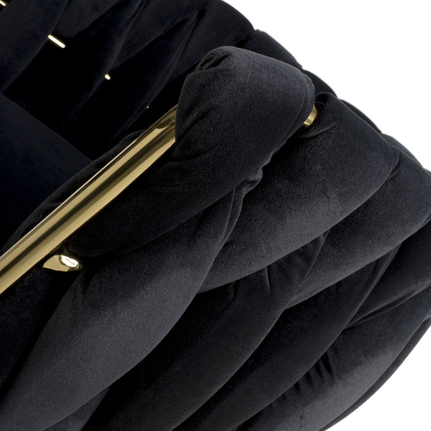 Black Velvet Fabric Adjustable Swivel Bar Stool Gold Legs