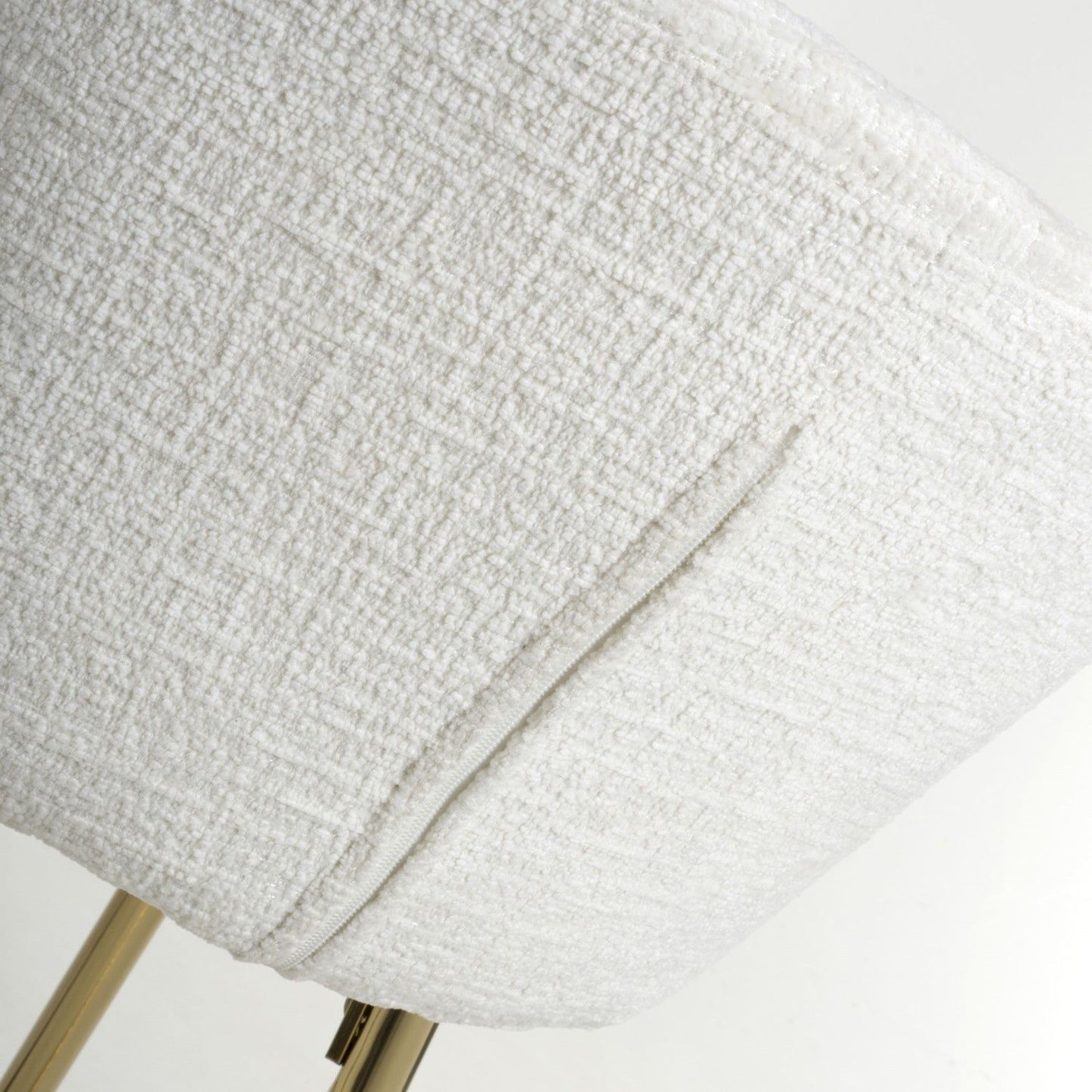 Cream Textured Fabric Kitchen Bar Stool Gold Framed
