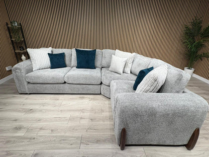 Sofology Marble Arch Style 2 Corner 1 Fabric Corner Sofa, Grey - RRP £3029