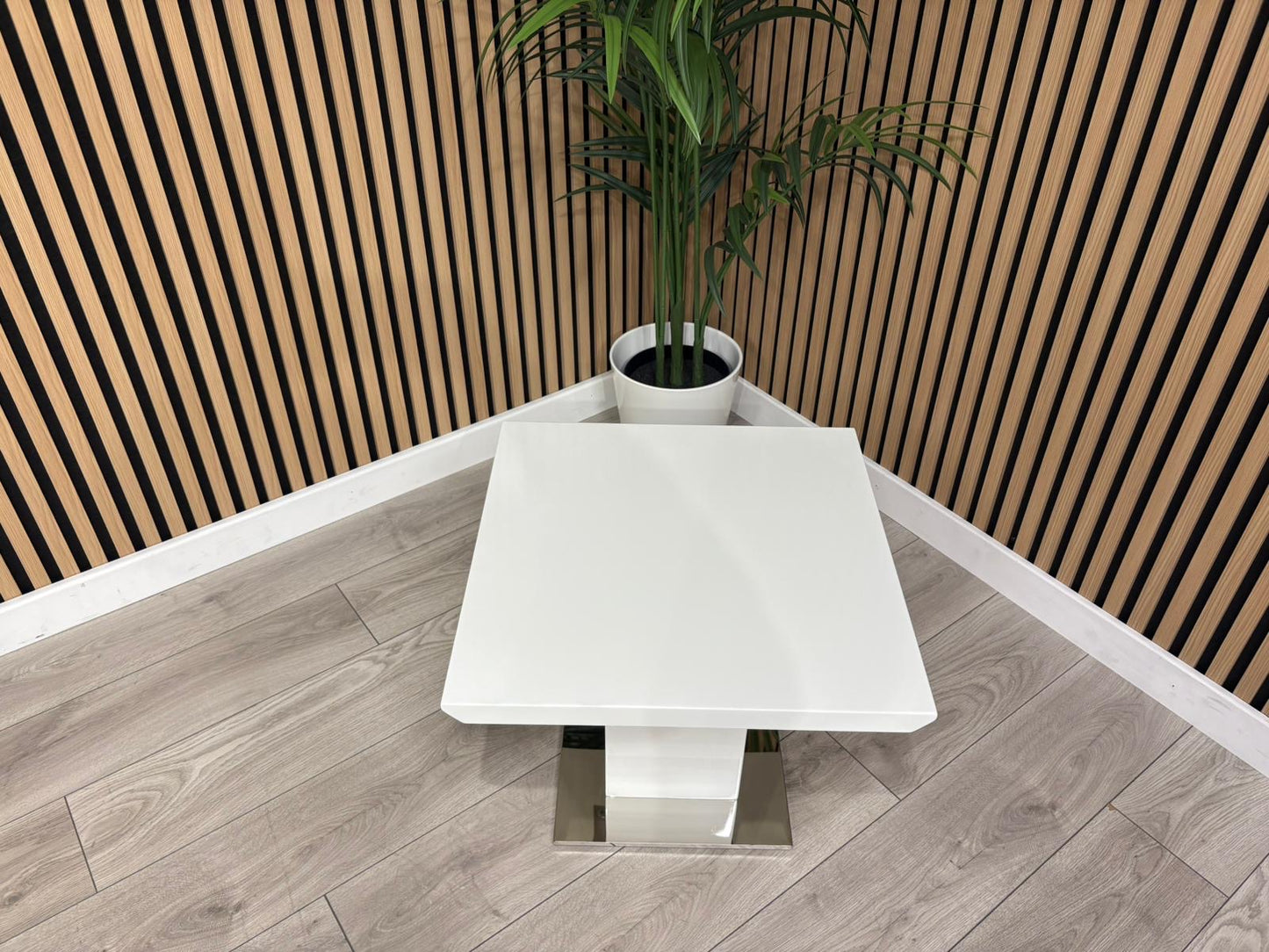 NEXT Sample - Grigio Gloss Square End Table - RRP £229