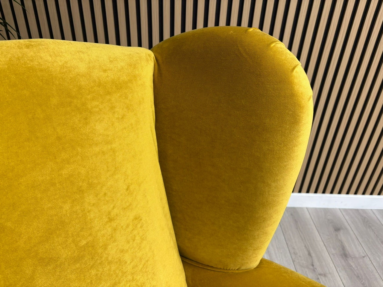 Habitat Fabric Wingback Chair / Armchair, Mustard - RRP £999