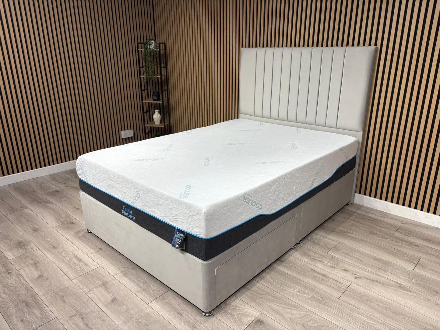 Cool Nature 3000 Pocket Divan Bed Set + Headboard. Available in all sizes