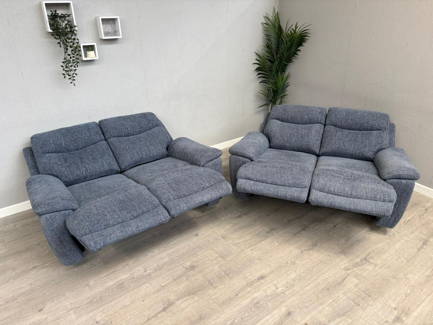 Furniture Village SLOANE Fabric 2+2 Seater Power Recliners - RRP £1950