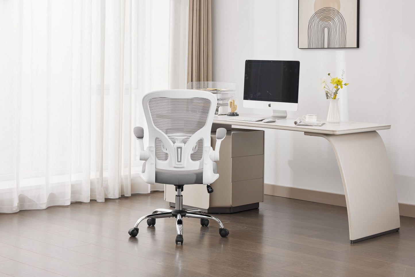 Prime Mesh Grey White Office Chair