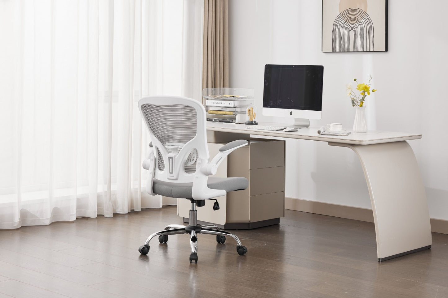 Prime Mesh Grey White Office Chair