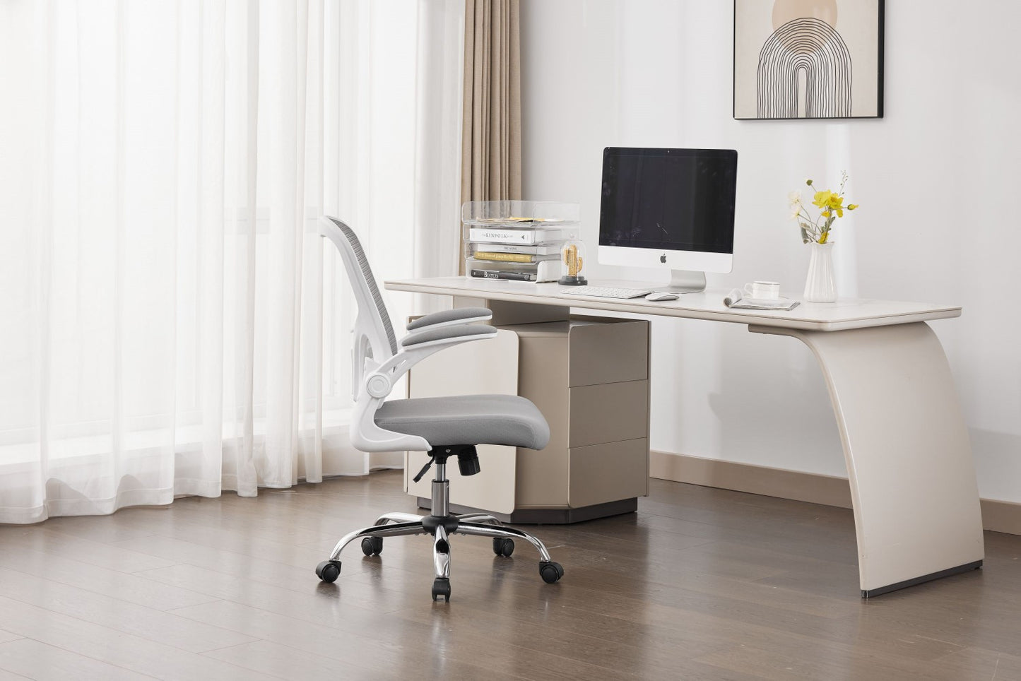 Prime Mesh Grey White Office Chair