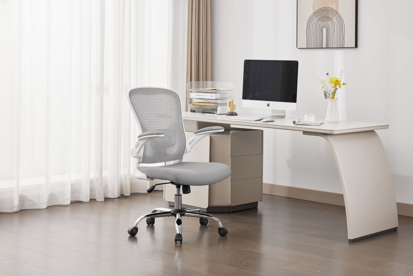 Prime Mesh Grey White Office Chair