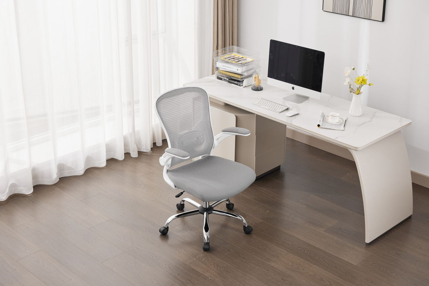 Prime Mesh Grey White Office Chair