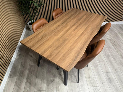 NEXT Sample - Corrine Industrial Dining Table + 4 leather effect chairs - RRP £1899