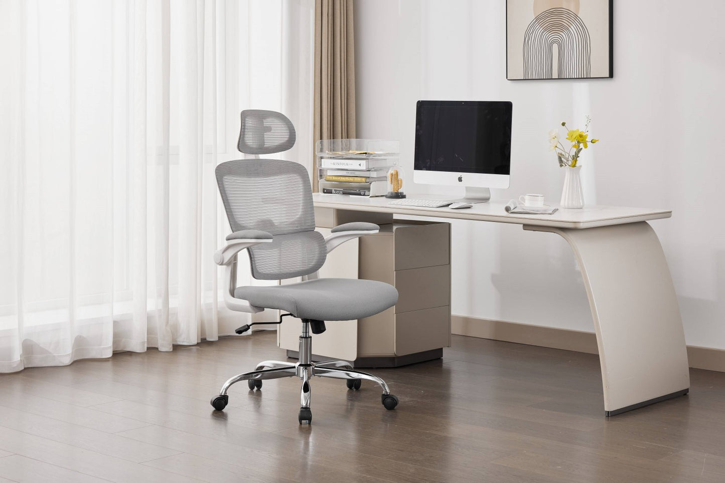 Supreme Mesh Grey White Office Chair