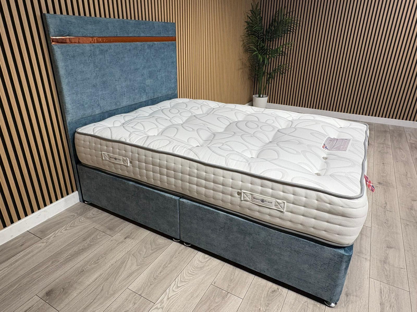 Elegant 3000 Pocket Divan Bed Set + Headboard. Available in all sizes