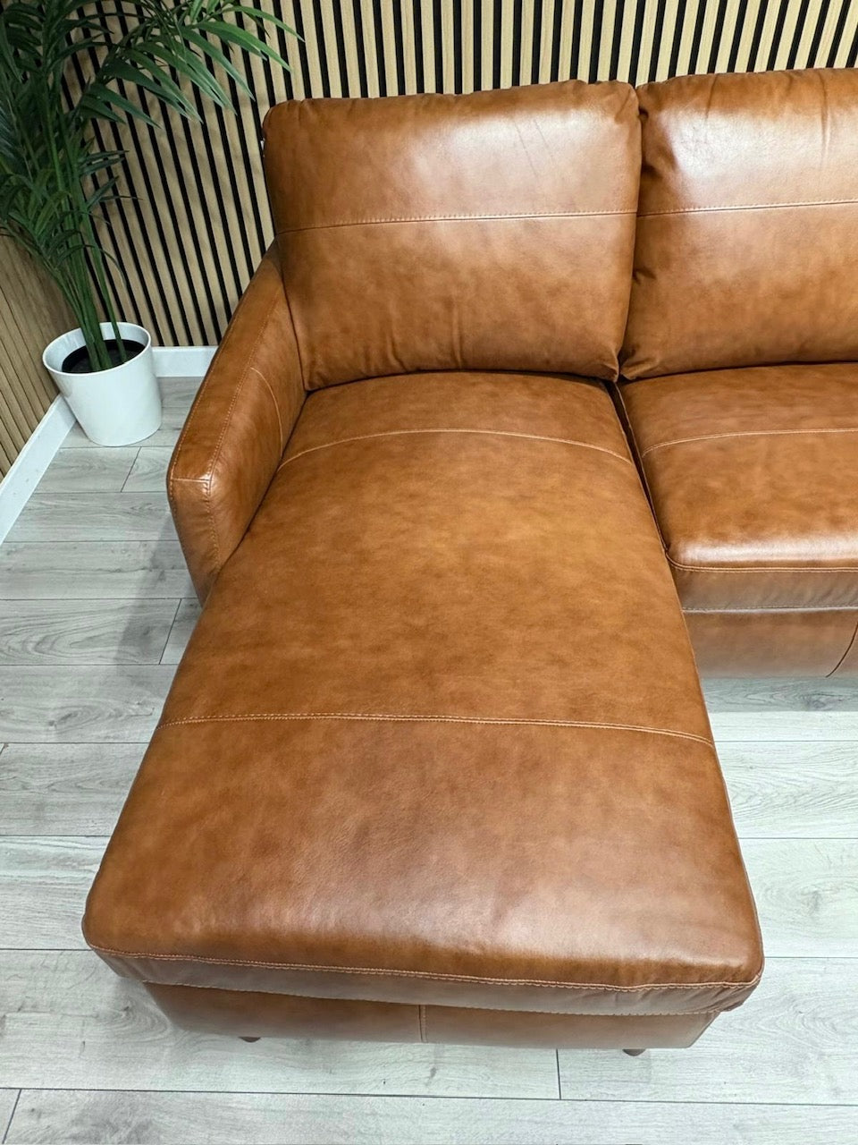 John Lewis BAILEY Style LHF Leather 3 Seater Chaise End Sofa, Tan - RRP £3,449