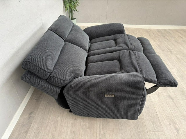 Atlanta - Fabric 2 Seater Sofa with Power Recliners, Coda Black - RRP £1079