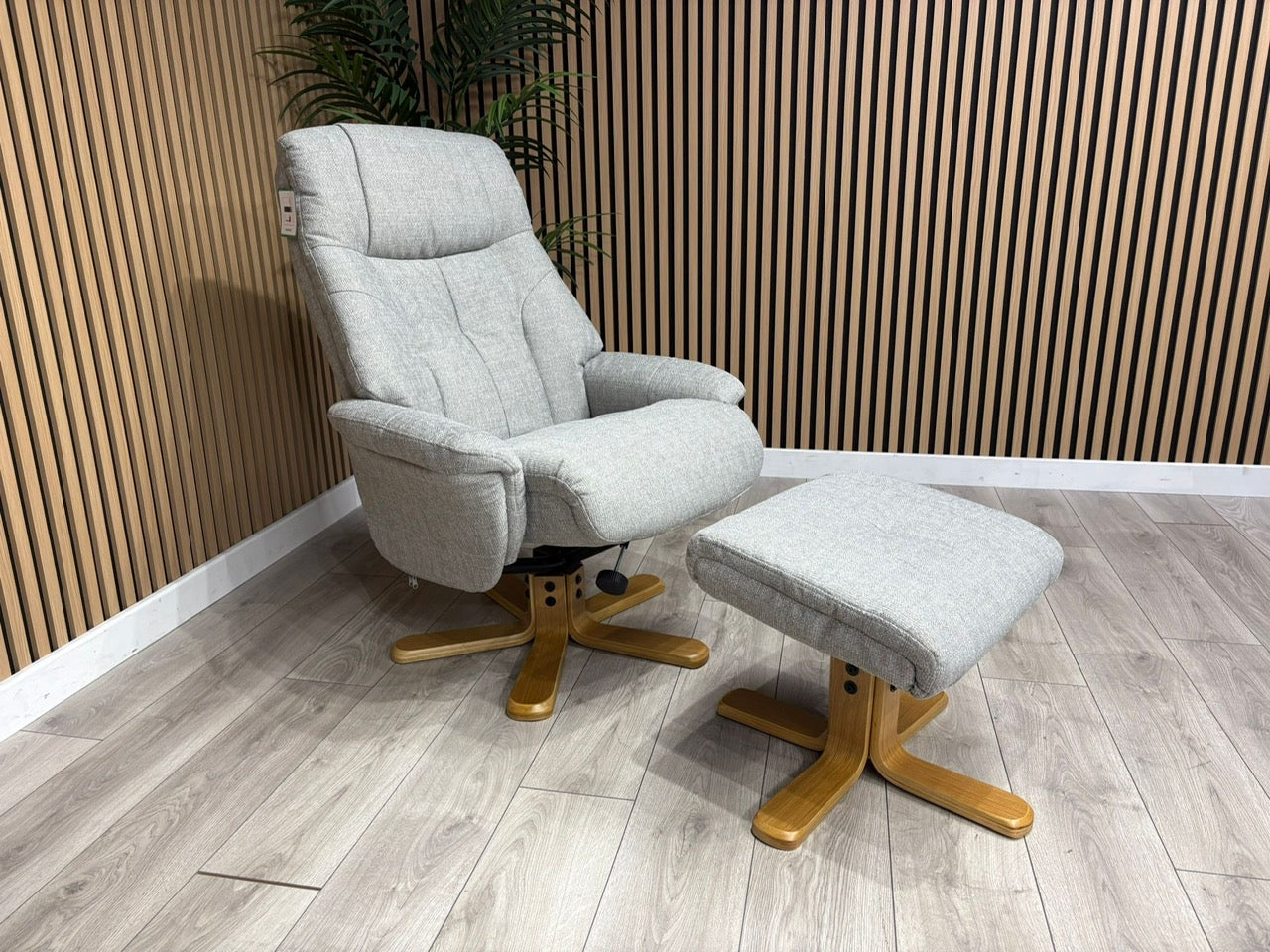 John Lewis Sample Relaxed Swivel Recliner Chair + Footstool - RRP £899