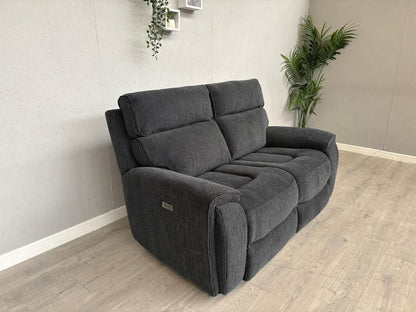 Atlanta - Fabric 2 Seater Sofa with Power Recliners, Coda Black - RRP £1079