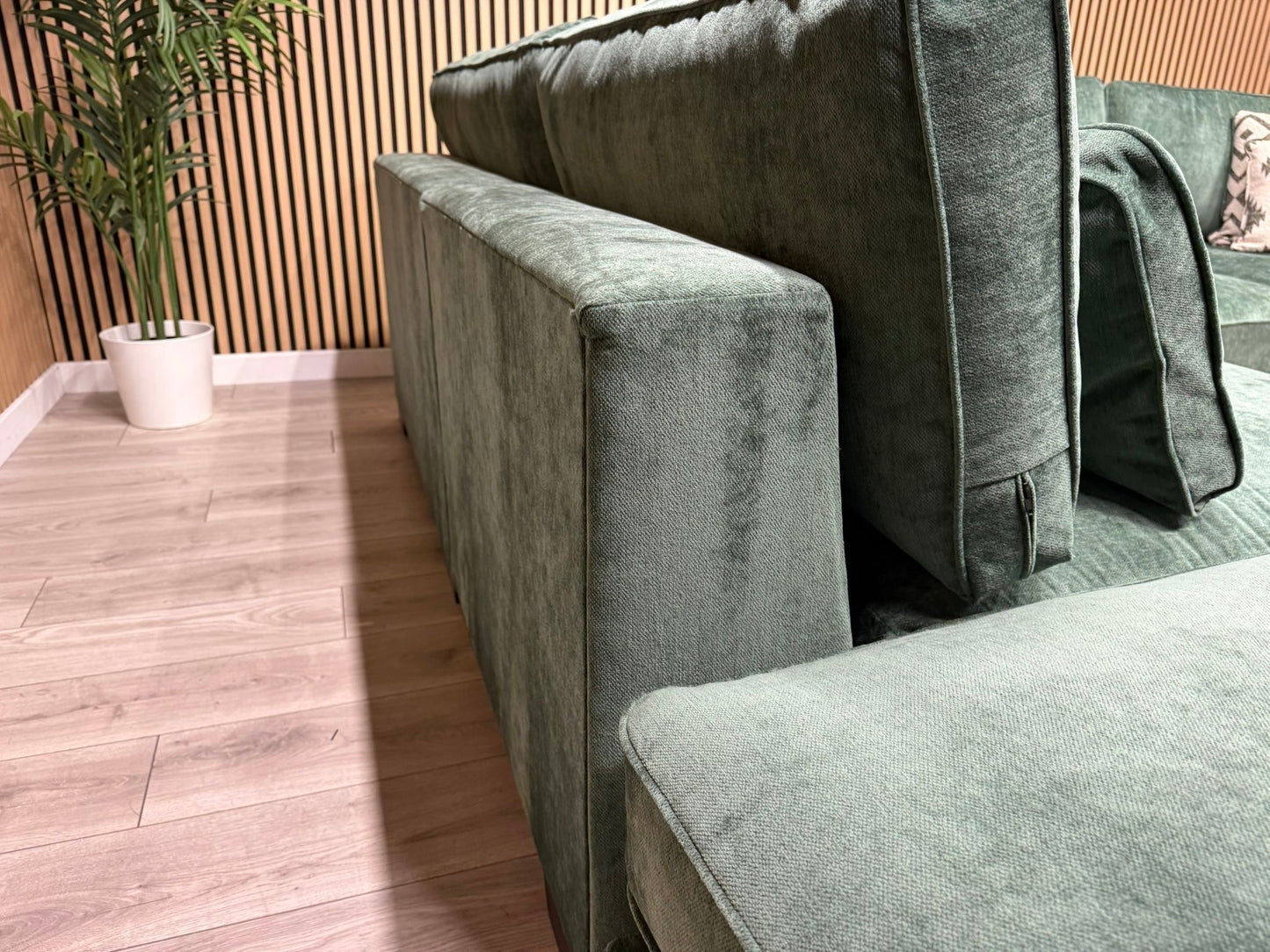 Sofology CAVALLI Style Fabric Open Chaise LHF Corner Sofa + Footstool - RRP £5398