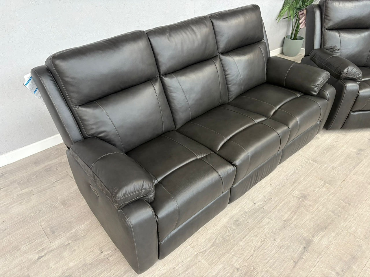 DFS Leather 3 Seater + 2 Seater Power Recliner Sofa Set - RRP £2598