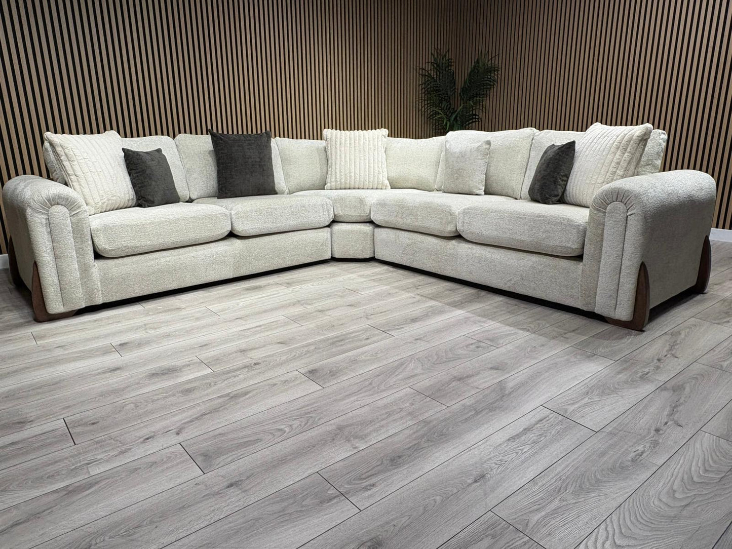 Sofology Marble Arch Style 2 Corner 2 Large Fabric Corner Sofa, Stone - RRP £3,129