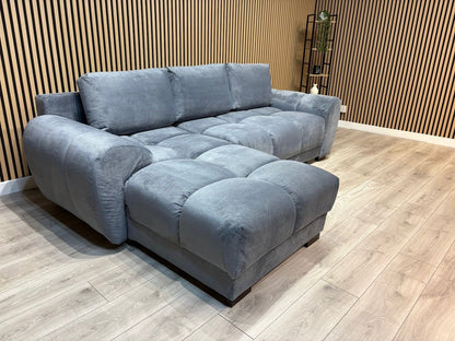 AZZURO Premium Fabric LHF Corner Chaise Sofa Bed with Storage, Grey - RRP £1,799