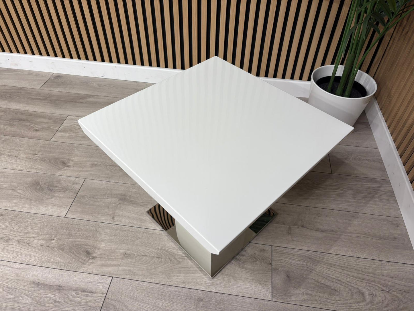 NEXT Sample - Grigio Gloss Square End Table - RRP £229