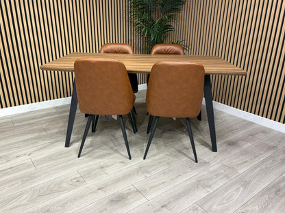 NEXT Sample - Corrine Industrial Dining Table + 4 leather effect chairs - RRP £1899