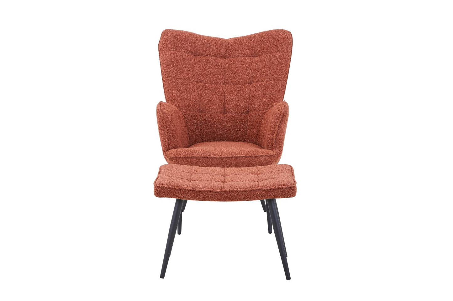 Paris Boucle Copper Armchair and Footstool