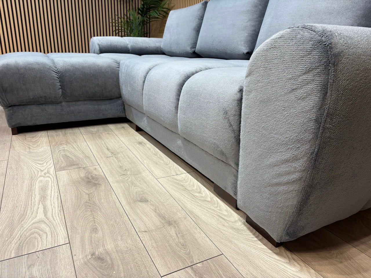 AZZURO Premium Fabric LHF Corner Chaise Sofa Bed with Storage, Grey - RRP £1,799