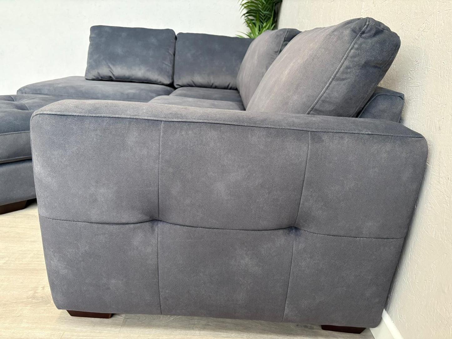 Furniture Village Dinky LHF Fabric Corner Chaise End Sofa + Footstool, RRP: £1890