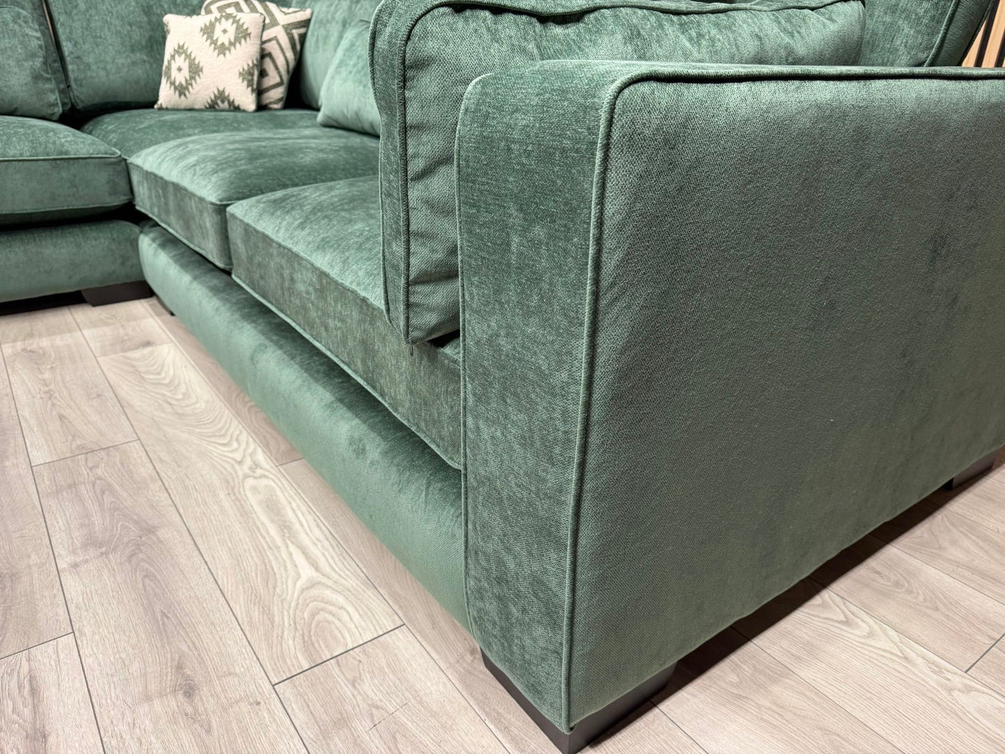 Sofology CAVALLI Style Fabric Open Chaise LHF Corner Sofa + Footstool - RRP £5398