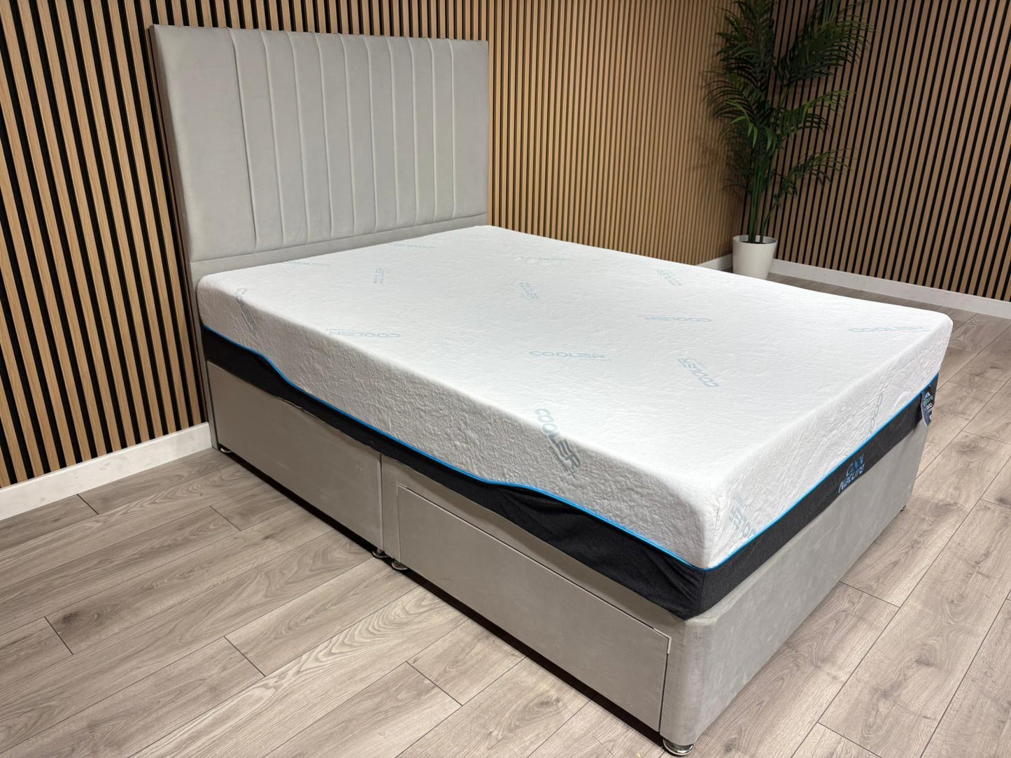 Cool Nature 3000 Pocket Divan Bed Set + Headboard. Available in all sizes