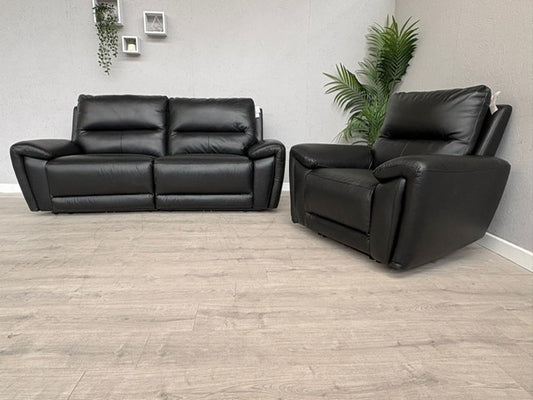 DFS Kaden Leather 3 Seater + Armchair Power Recliner Sofa Set - RRP £1948