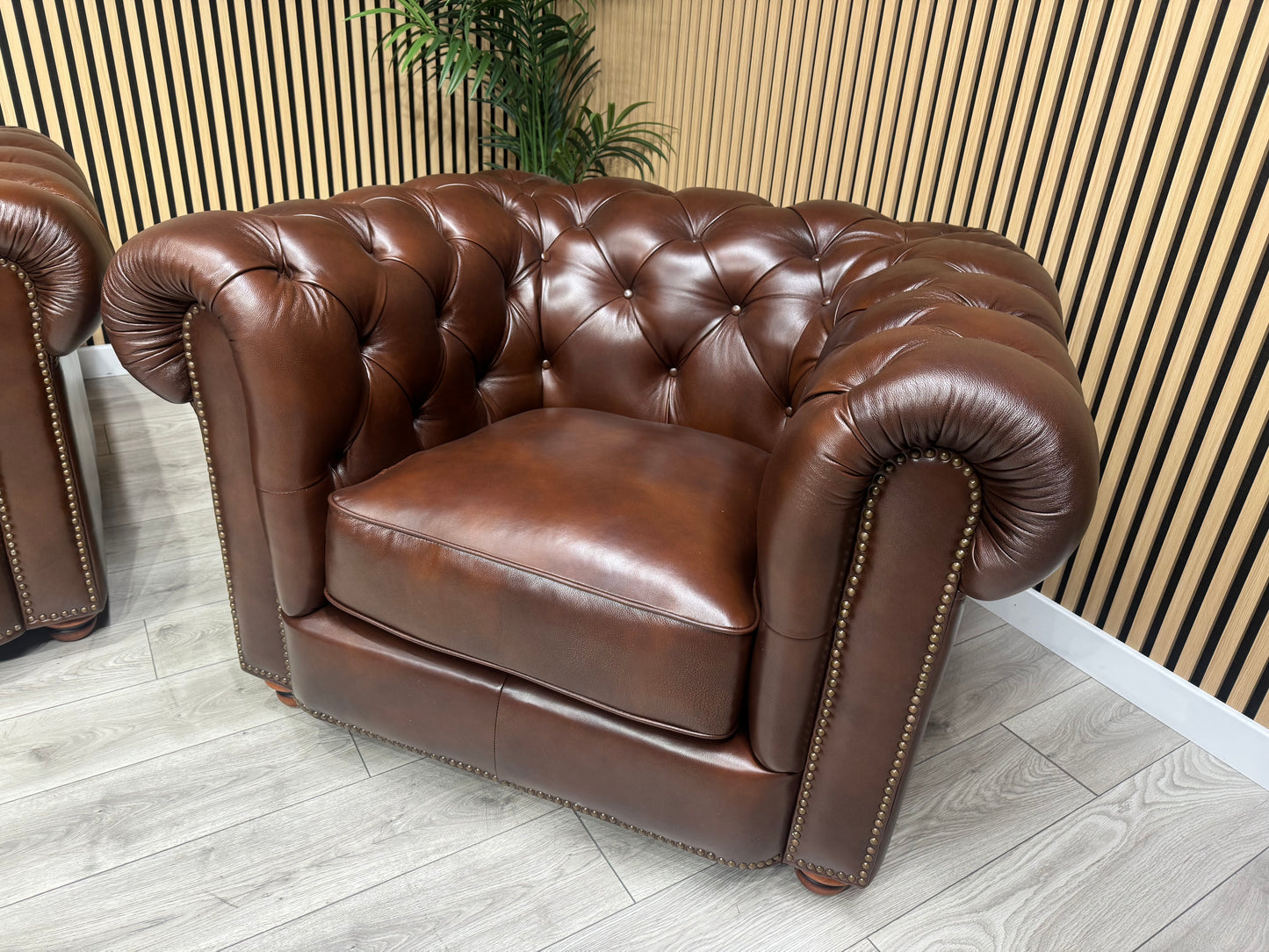 At The Helm Shackleton Style 3 Seater + 2 Armchairs Leather Chesterfield Sofa Set