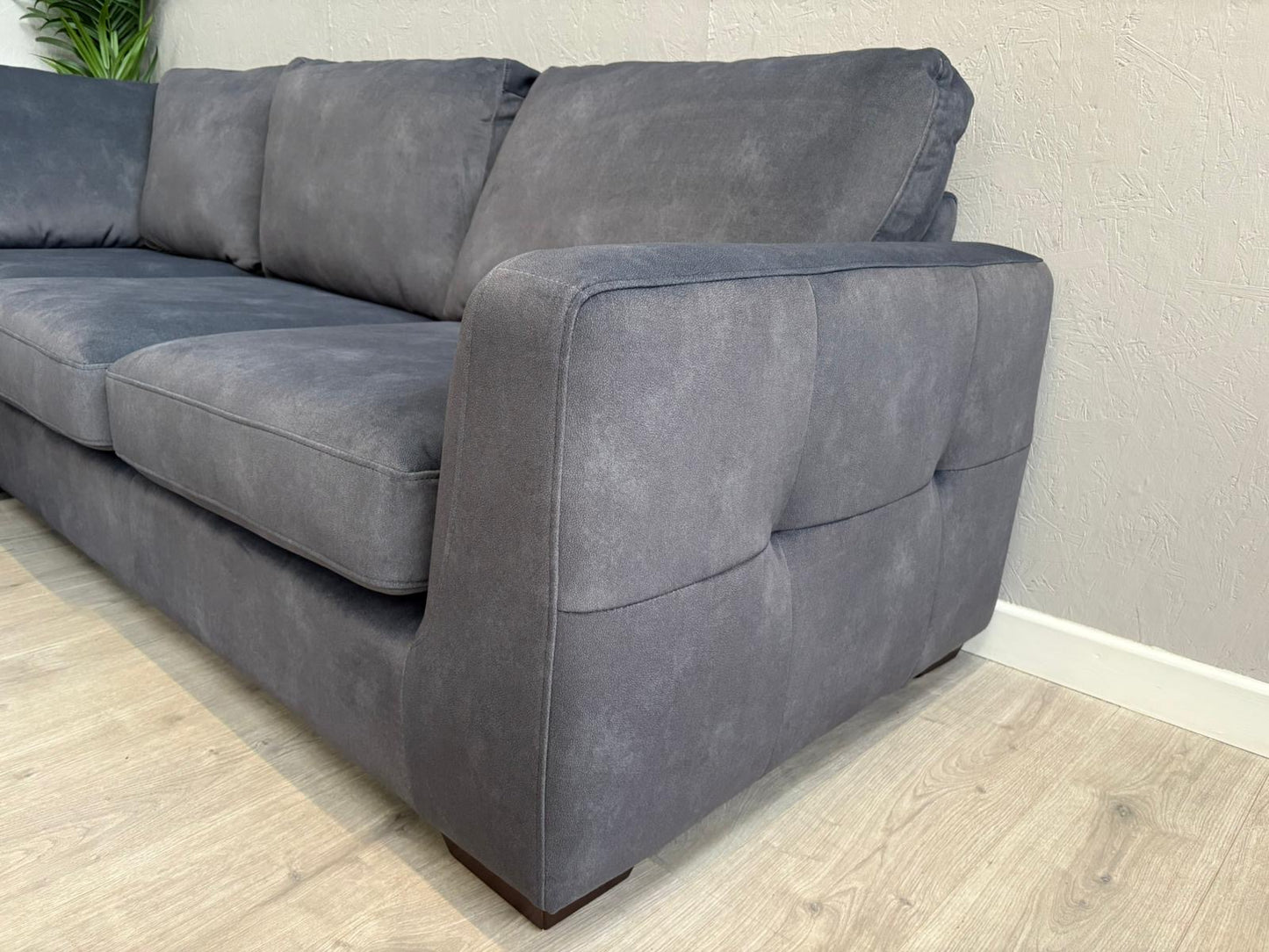 Furniture Village Dinky LHF Fabric Corner Chaise End Sofa + Footstool, RRP: £1890