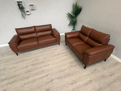 Furniture Village - Morgan 3 Seater + 2 Seater Leather Sofa Set RRP £2890