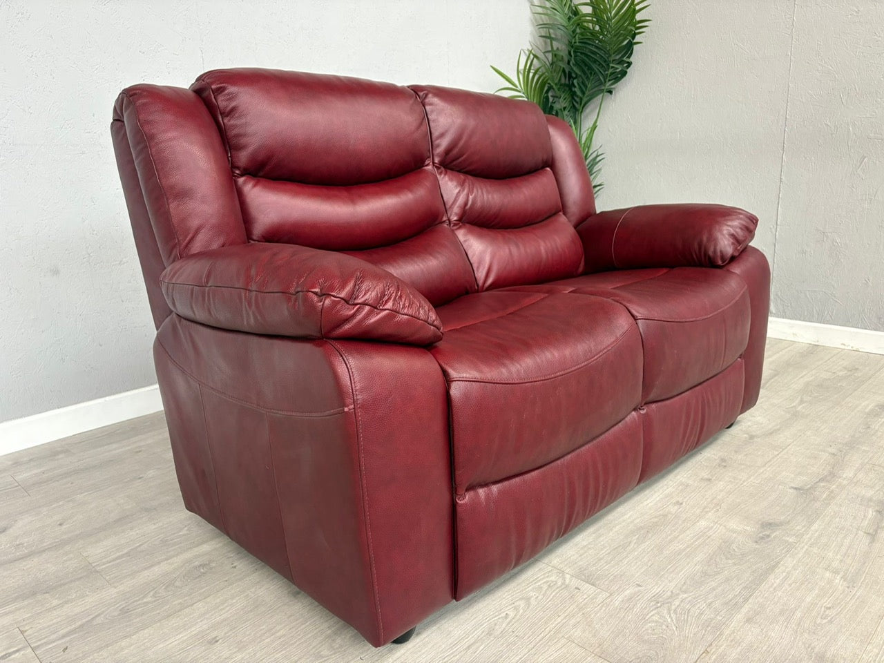 OakFurnitureLand Static Leather 2 Seater Sofa - RRP £1299