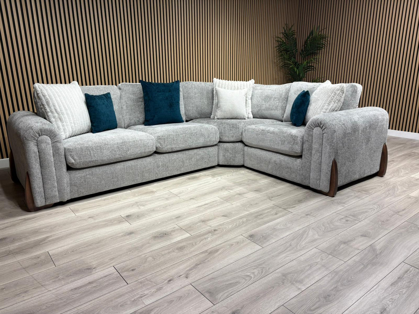 Sofology Marble Arch Style 2 Corner 1 Fabric Corner Sofa, Grey - RRP £3029